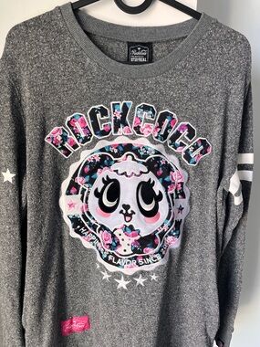 Stayreal Rock Coco Women’s Grey  Graphic Long Sleeve Top - Floral Panda Size S
